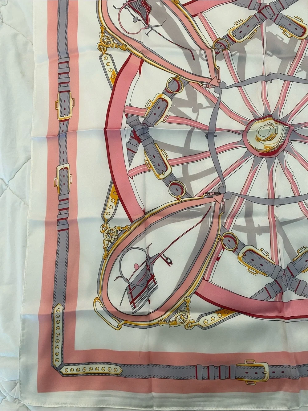 8 Other Reasons Silk -Feel Pink & White Printed Scarf - Designer Style NWT